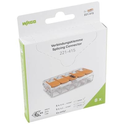 WAGO 221-415/996-008 Verbindungsklemme flexibel: - starr: - Polzahl (num): 5 8 St.