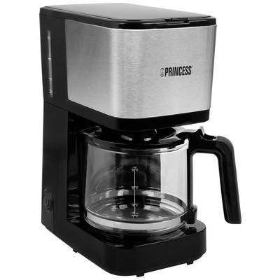 PRINCESS Compact 12 - Filterkaffeemaschine (Schwarz/Silber)