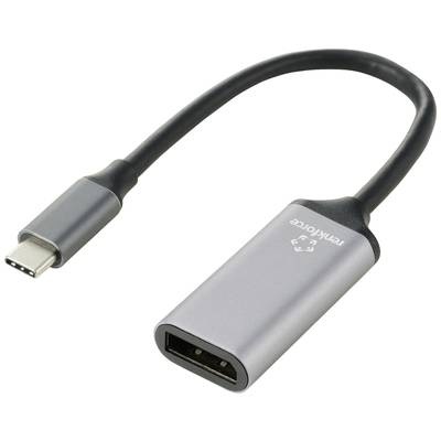 Renkforce USB-C® Adapterkabel DisplayPort Buchse 15 cm Schwarz RF-5397866 doppelt geschirmt USB-C®-Displaykabel