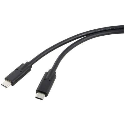 Renkforce USB-C®-Displaykabel USB4® USB-C® 1.00 m Schwarz doppelt geschirmt RF-5241746
