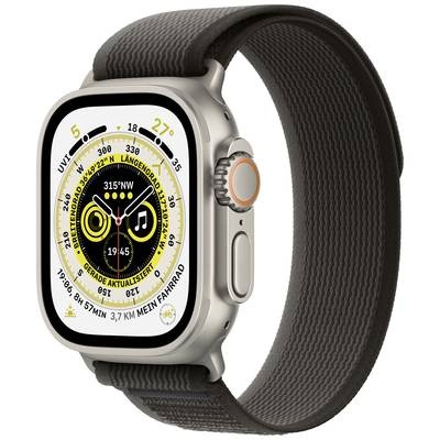 APPLE Watch Ultra (GPS + Cellular) 49 mm - Smartwatch (S/M 130 - 180 mm, Doppellagigen Nylon-Maschengewebe, Titanium/Black/Gray)