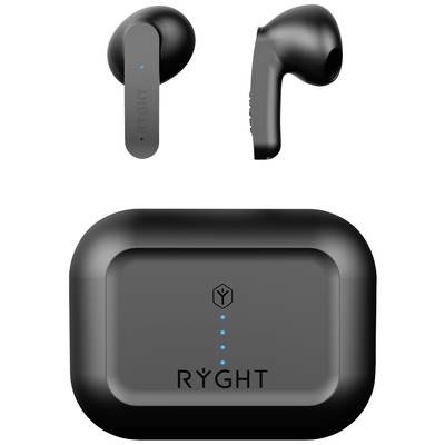 RYGHT MINO In Ear Headset Bluetooth® Stereo Schwarz Mikrofon-Rauschunterdrückung Batterieladeanzeige, Headset, Ladecase,