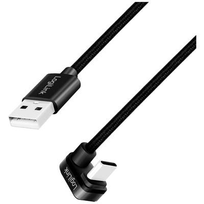 LogiLink USB-Kabel USB 2.0 USB-C® Stecker, USB-A Stecker 1 m Schwarz CU0192