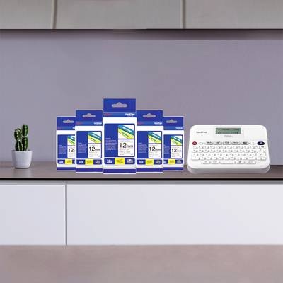 Brother PTD400BP + 5x ZTe Beschriftungsgerät Geeignet für Schriftband: TZe 3.5 mm, 6 mm, 9 mm, 12 mm, 18 mm
