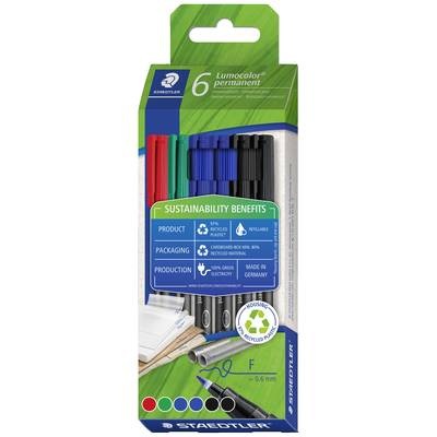 Staedtler Folienstift Lumocolor® permanent pen 318 318 C6-1 Rot, Blau, Grün, Schwarz