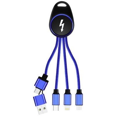 Smrter USB-Ladekabel USB 2.0 Apple Lightning Stecker, USB-A Stecker, USB-C® Stecker, USB-Micro-B Stecker 0.15 m Blau