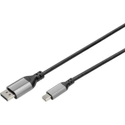 Digitus DisplayPort / Mini-DisplayPort Anschlusskabel DisplayPort Stecker, Mini DisplayPort Stecker 2 m Schwarz