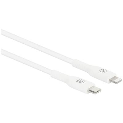 Manhattan USB-Kabel USB-C® Stecker, Apple Lightning Stecker 1 m Weiß 394512