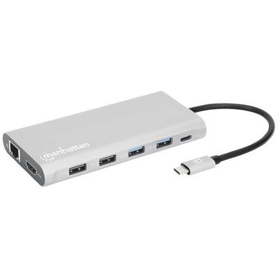Manhattan 130660 Notebook Dockingstation integrierter Kartenleser, USB-C® Power Delivery