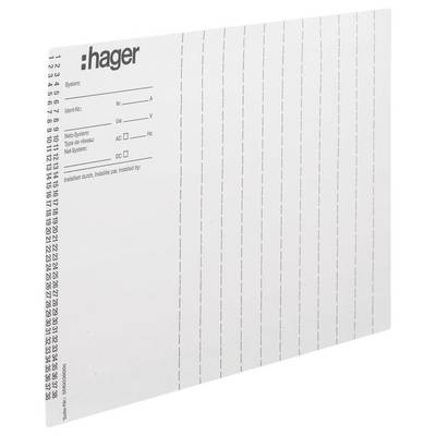 Hager ZZ90B Beschriftungsbögen Weiß