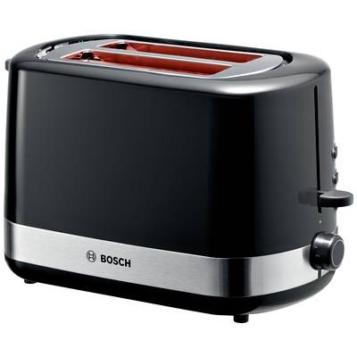 Bosch Haushalt TAT6A513 Toaster mit Brötchenaufsatz Schwarz, Edelstahl