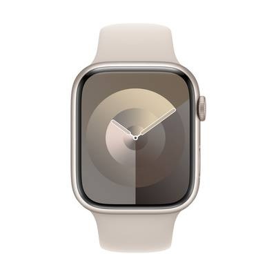 APPLE Watch Series 9 (GPS, Alu) 45 mm - Smartwatch (M/L 160-210 mm, Fluorelastomer, Polarstern/Polarstern)