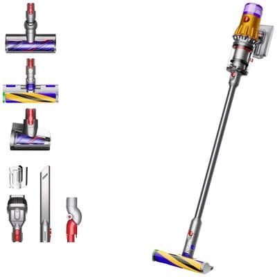 DYSON V12 Detect Slim Absolute - Kabelloser Staubsauger (Nickel Satin Gelb/Glanz Nickel)