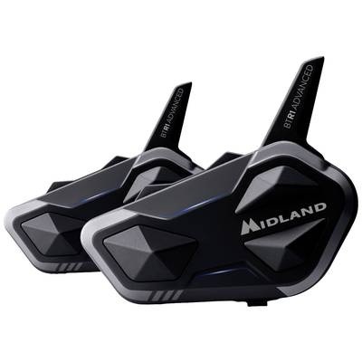 Midland C1529.01 BTR1 Advanced Bluetooth Kommunikation Motorrad-Funkset Passend für (Helmtyp) Integralhelm, Jethelm,