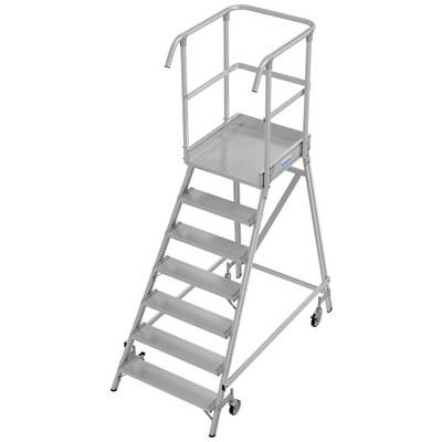 Krause 821058 Aluminium Podestleiter fahrbar, Montage mit Werkzeug Arbeitshöhe (max.): 3.7 m Aluminium 53.9 kg