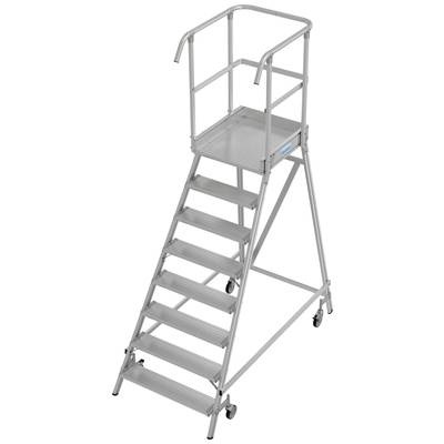 Krause 821065 Aluminium Podestleiter fahrbar, Montage mit Werkzeug Arbeitshöhe (max.): 3.95 m Aluminium 65.4 kg