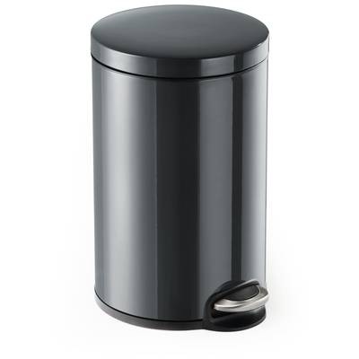 Treteimer Metall rund, Soft Close, 12 Liter, anthrazit