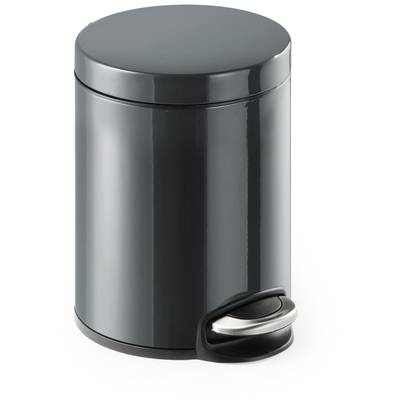 Treteimer Metall rund, Soft Close, 5 Liter, anthrazit