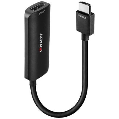 LINDY 38329 HDMI Adapter [1x HDMI® - 1x DisplayPort, Micro USB] Schwarz 0.157 m