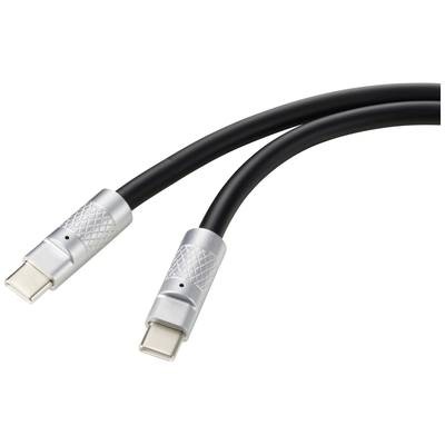 Renkforce USB-C® Kabel USB 2.0 USB-C® Stecker, USB-C® Stecker 1.00 m Schwarz RF-6056872
