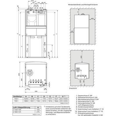 Vaillant VSC D 206/4-5 150 LL Gasofen VSC D 206/4-5 150 LL