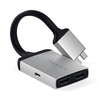 Satechi - USB C auf Dual 4K HDMI 60Hz Adapter Power Delivery (ST-TCDHAS) - Silber