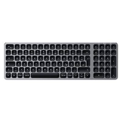 Satechi ST-ACBKM-DE Bluetooth® Tastatur Deutsch, QWERTZ Anthrazit mit numerischer Tastatur, Beleuchtet