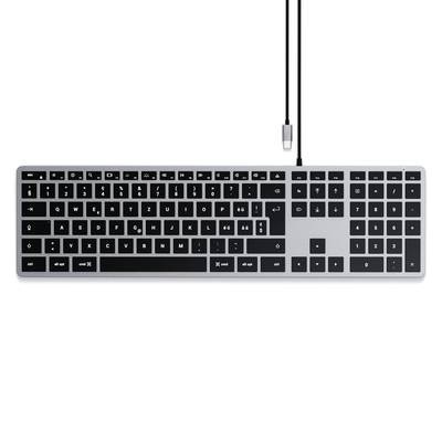 Satechi - Slim W3 USB C Aluminium Tastatur Keyboard Schweizer Layout + Nummernblock (ST-UCSW3M-CH) - Space Grau