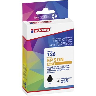 Edding Druckerpatrone ersetzt Epson T0711 Kompatibel Schwarz EDD-126 18-126-01