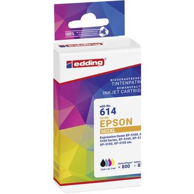 Edding Druckerpatrone ersetzt Epson 502XL Multipack 4 Kompatibel Schwarz, Cyan, Magenta, Gelb EDD-614 18-614-01