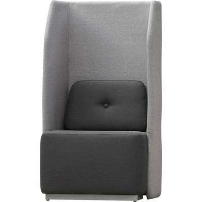 Soft-Seating-System BE SOFT, Sessel, ohne Tisch, m. Akustik-Panel, schwarz-grau