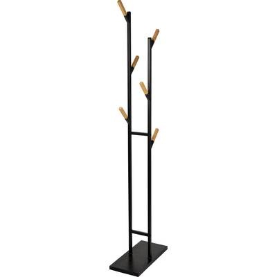 Maul Garderobenständer 9386090 Anzahl der Haken: 6 (B x H x T) 23 x 183 x 48 cm Stahl, Holz Schwarz, Braun 1 St.