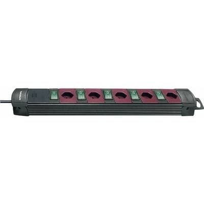 Brennenstuhl 6052077 Steckdosenleiste mit Schalter 5fach Bordeaux, Schwarz CH-Stecker