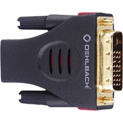 Oehlbach DVI / HDMI Adapter [1x DVI-Stecker 18+1pol. - 1x HDMI-Buchse] Schwarz vergoldete Steckkontakte