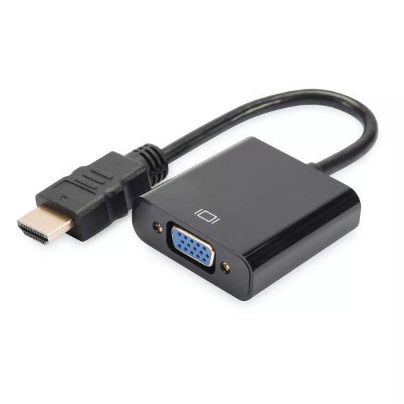 Digitus HDMI / VGA Adapter [1x HDMI-Stecker - 1x VGA-Buchse, Klinkenbuchse 3.5 mm] Schwarz