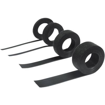 Hebotec 11-KE20001FRT Klettband zum Bündeln Haft- und Flauschteil (L x B) 1000 mm x 20 mm Schwarz 1 m