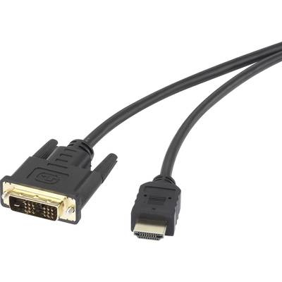 Renkforce HDMI / DVI Anschlusskabel [1x HDMI-Stecker - 1x DVI-Stecker 18+1pol.] 5 m Schwarz