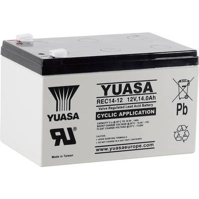 Yuasa REC14-12 YUAREC1412 Bleiakku 12 V 14 Ah Blei-Vlies (AGM) (B x H x T) 151 x 97 x 98 mm Flachstecker 6.35 mm Geringe