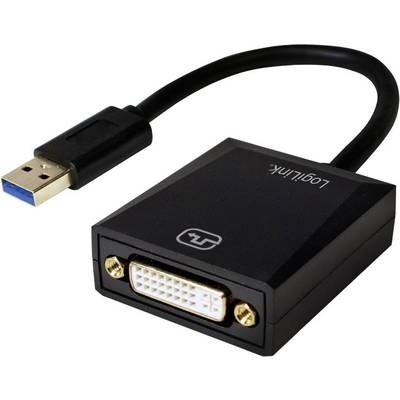 LogiLink USB / DVI Adapter [1x USB 3.0 Stecker A - 1x DVI-Buchse 24+5pol.] Schwarz