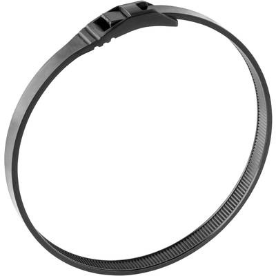 Norma 08600620600 Kabelbinder 600 mm Schwarz mit flacher Kopfgeometrie, hohe Zugfestigkeit 1 St.