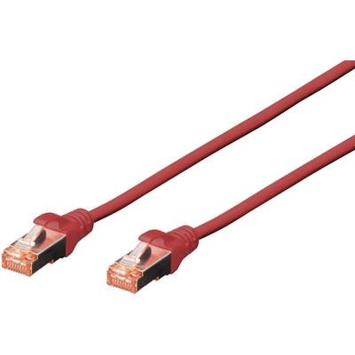 Digitus RJ45 Netzwerk Anschlusskabel CAT 6 S/FTP 1 m Rot Halogenfrei, verdrillte Paare, mit Rastnasenschutz,