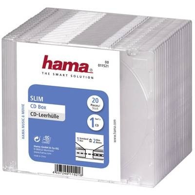 Hama 11521 CD Slim BOX Clear 20Pcs - Aufbewahrungsbox (Transparent)