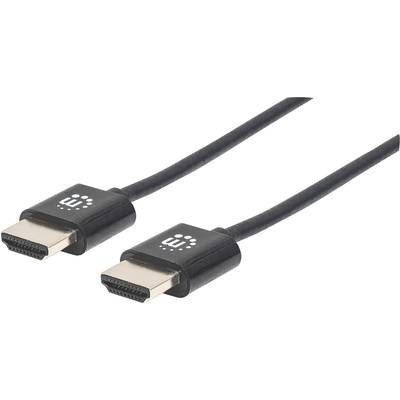 Manhattan HDMI Anschlusskabel [1x HDMI-Stecker - 1x HDMI-Stecker] 1 m Schwarz