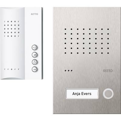 Ritto by Schneider 3857210 Türsprechanlage Kabelgebunden Komplett-Set 1 Familienhaus Weiß/Edelstahl