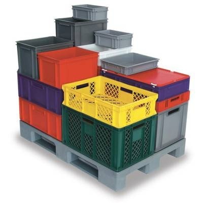 Stapelbehälter lebensmittelgeeignet (L x B x H) 400 x 300 x 220 mm Grau Basic 1658755 1 St.