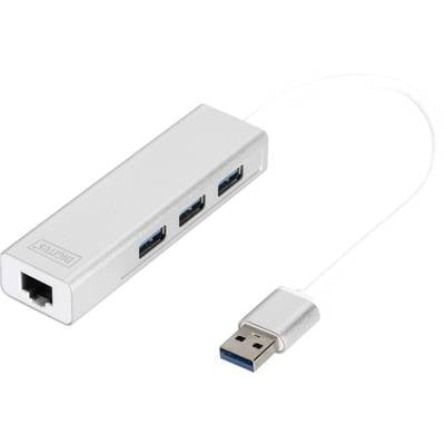 Digitus DA-70250-1 3+1 Port USB 3.0-Hub Silber