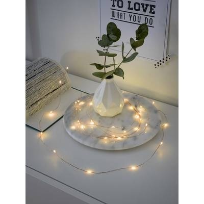 Konstsmide 1461-860 Micro-Lichterkette Innen batteriebetrieben 40 LED (einfarbig) Bernstein
