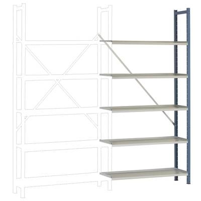 Steck-Regal PLANOFLEX Anbauausführung mit 5 Fachböden RA2182.5007 (B x H x T) 900 x 1900 x 300 mm Brillant-Blau