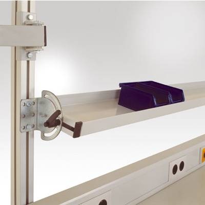 Manuflex LZ8319.7035 Neigbare Ablagekonsole 1600x 500mm (1479x495) für ALU-Aufbau RAL7035 lichtgrau leitfähig Farbe: