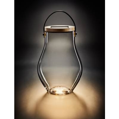 Krinner 22520 LED-Glas Warm-Weiß LED Klar, Bambus, Schwarz